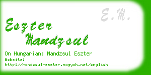 eszter mandzsul business card